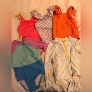 5-Piece Girls 3T Swimsuit Bundle | Cat & Jack + Carter’s | Retail $75